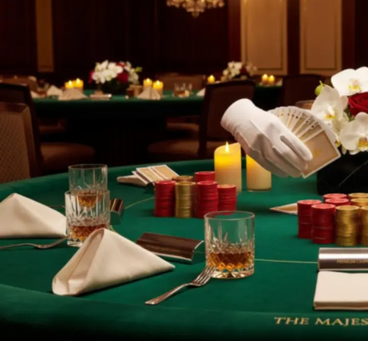 Stół kasynowy przygotowany na event Toppl Event